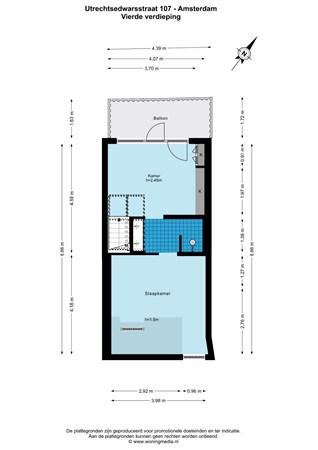 Floor plan - Utrechtsedwarsstraat 107-3, 1017 WD Amsterdam 